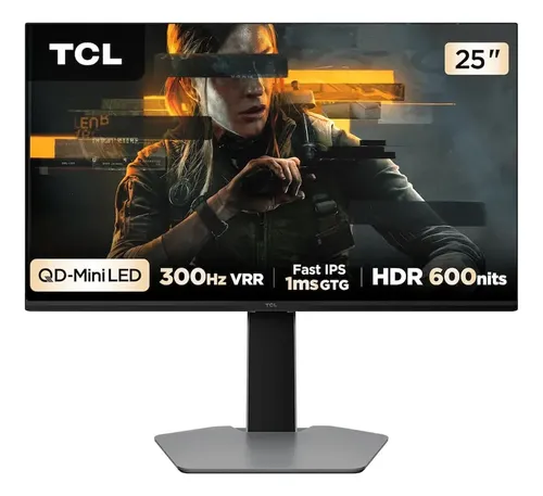 Monitor Gamer 25 Full Hd 25g64 Qd-mini Led 300hz 1ms Tcl Preto Bivolt